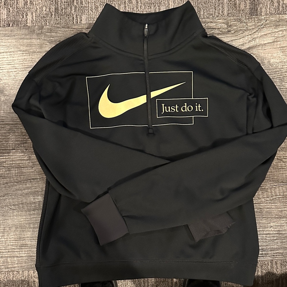 Nike Black Quarter-Zip with Gold Swoosh